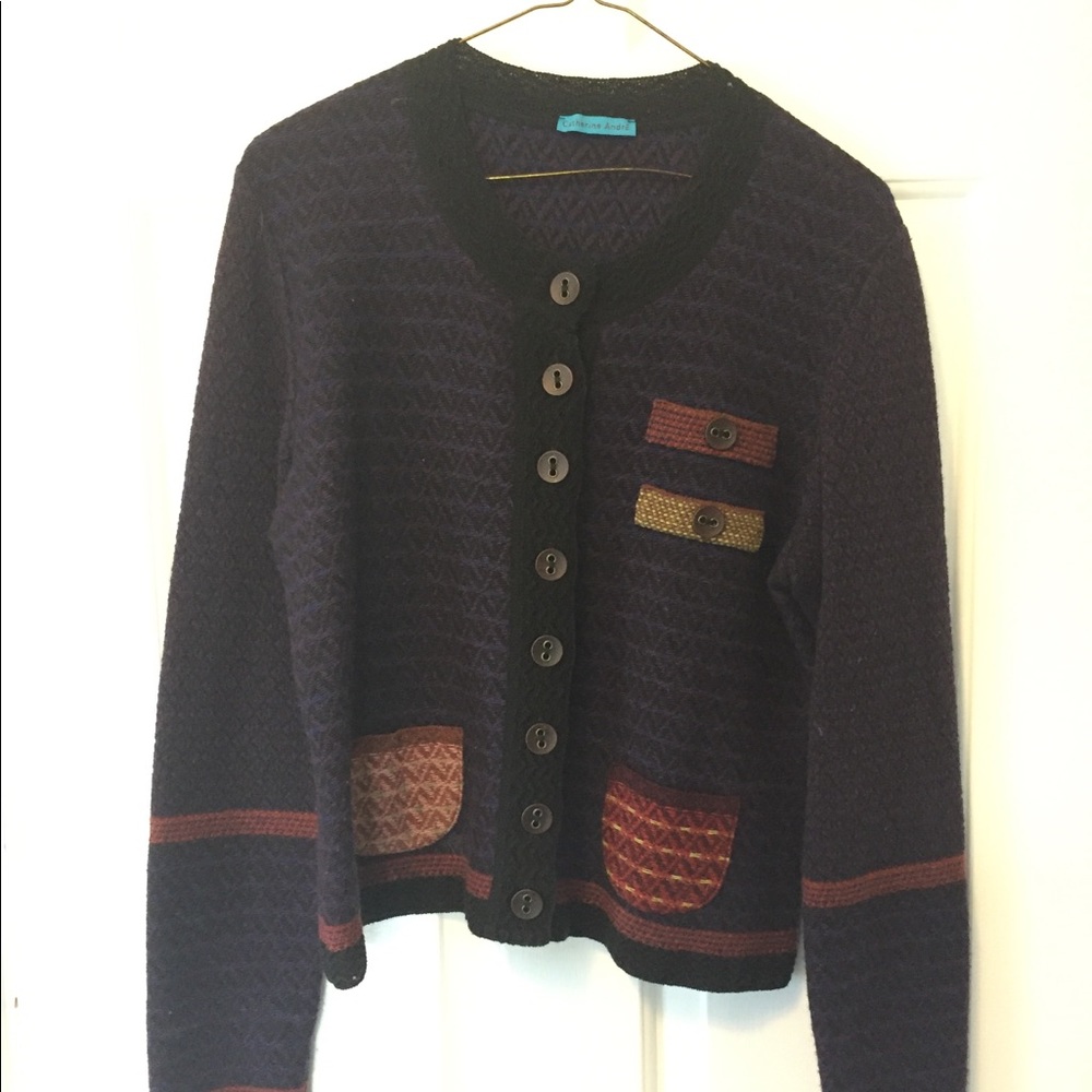 Purple and black women’s cardigan